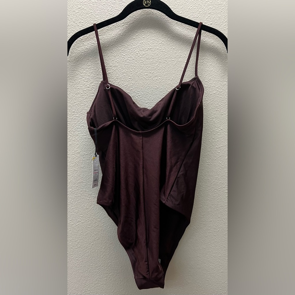 Shade & Shore - Med (8-10) New With Tags Swimsuit - Brown High Leg Cheeky - Picture 4 of 10